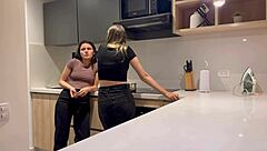 Latina Lesbian Eats Pussy Instead Of Coffee In Homemade Tribbing