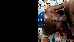 stepsister caught sucking my big cock in bedroom, so horny