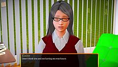 in my new family game, teen redhead milf with big tits and ass plays erotically