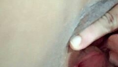 Beautiful Amateur Moans While Fingering Wet Pussy on Bed