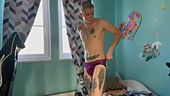 sexy twink did a naked workout and his cocky stepfather noticed it - 421