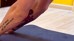 sexy twink did a naked workout and his cocky stepfather noticed it - 421