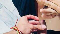 Curvy pornstar sucks fat cock with buttplug