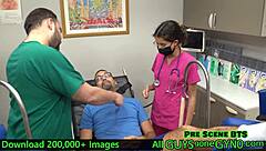 Cum Clinic Extraction 6: Angel Ramiraz Jerks Restrained Cock. Naked Doctor in Florida Gyno Exam!