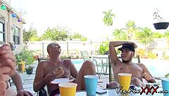 Muscular men with big cocks get together for a hardcore anal sex party