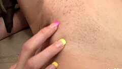 Lesbian girls discover a dildo they can't resist trying on each other