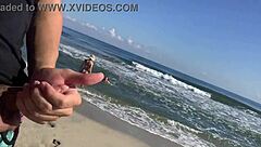 Two Unknown Girls Watch Me On Beach