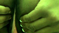 Ebony babe strips in public bathroom. So hot! 😍