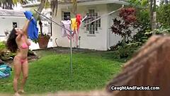 Laundry day turns deepthroat fun with neighbor! 😏