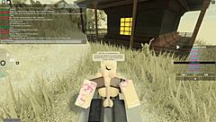 Roblox porn tube with hot blonde babe shaking her ass