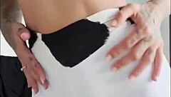 I enjoy watching Susy Gala in hot lingerie and leather outfits during the holiday season