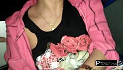 Close up and personal look at an Asian cutie’s G-spot pleasure outdoors