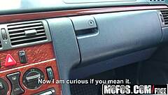 stranded teen 18+ beatrix glower gives blowjob in car before getting fucked