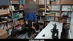 stepdad and officer strike hardcore deal in garage for teen