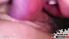 Intense close up pussy licking and bareback riding