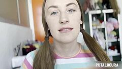 Teen 18+ Ukrainian Emma Fantasy seduces Torbe and swallows his cum in bedroom