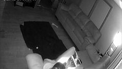 A kinky MILF masturbates on my couch and I record it