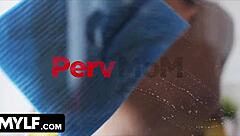 sexy ginger stepmom gives horny stepson sensual boobjob secretly