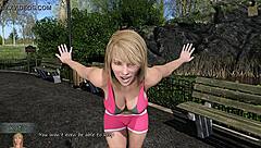 katia john trains with blonde teen, staring at her big tits and ass.