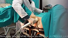 A girl with a gyno fetish gets an enema in a doctor’s room