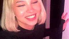 Beautiful Asian dancer from the club seduces with her beauty and gives great blow job and hand job