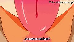 Hentai cartoon with Spanish subtitles featuring anime prostitute