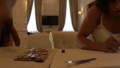 Sexy Brunette Milf Gives Handjob Leading to Cumshot