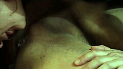 French amateur in satin dress enjoys rimming and deepthroat