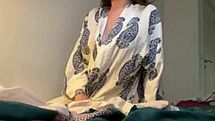 Stepmother's intense orgasm caught in bedroom