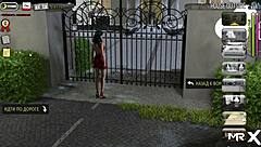 She shows her ass to the boss in hentai anime.