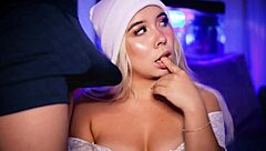 Horny teen gives a blowjob to her boyfriend's friend