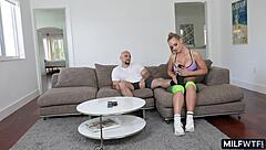 Mother-in-Law's Big Tits Bounce Running!