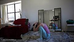 yoga lesson with girlfriend