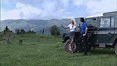 sexy blonde milf enjoys outdoor hike