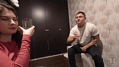 Muscular hunk gets a wet pussy in college dorm room