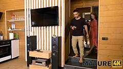 I saw the chubby mature woman get her pussy filled in the sauna