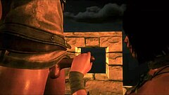 A naive king in 3D cartoon fantasy with big ass burglar