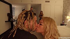 unexpected 4some with muscular big tits