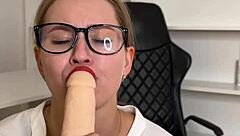 Sexy Secretary Flirts and Masturbates in Front of You