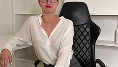 Sexy Secretary Flirts and Masturbates in Front of You