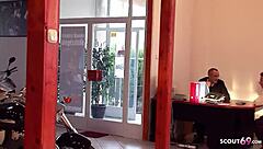 Young blonde twins, Denys and Tira, have a wild anal 4 woman experience