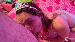 Sloppy and deepthroat loving stepsis Mia Kay in action