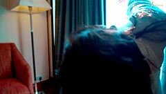 A sexy wife with natural big tits and a big ass gets fucked hard in the bathroom by her husband