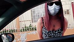 Hot amateur video of a college girl from Argentina flashing her shaved pussy in public