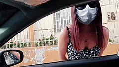 Hot amateur video of a college girl from Argentina flashing her shaved pussy in public