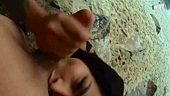 Feeling adventurous, I exposed my pussy on the beach and called a stranger for a thrilling first blowjob of the year