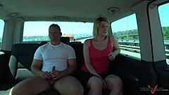 chubby blonde gets wild summer cock ride in taxi