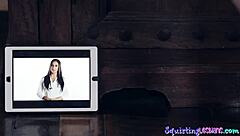 Beautiful lesbian scene with booby job and squirting climax