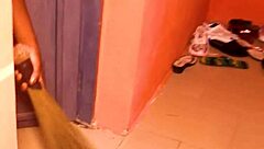 Husband Fucks Co-Wife While I Masturbate Horny at Door