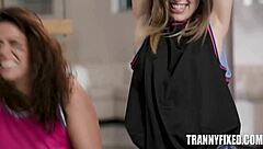 Petite teens Victoria Voxxx and Chanel Camryn dominate in hardcore lesbian reality action